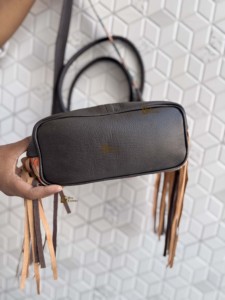 Bolso de hombro de cuero genuino con flecos, hecho a mano, estilo gitano bohemio, de cuero vacuno, elegante, para mujer, recién llegado. - Product Image 5