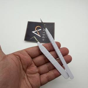 แหนบปลายแหลม 90 องศา สำหรับต่อขนตา แบบตรงและแบบโค้ง  วัสดุสแตนเลส อุปกรณ์เสริมความงาม OEM - Product Image 5