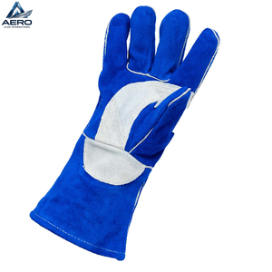 Guantes de Soldadura de Cuero Azul Hechos a Medida, Resistentes al Calor, Protección para Talleres Profesionales - Product Image 5
