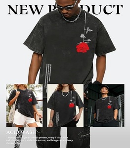 Custom Logo Men's <b>Black</b> Short Sleeve Cotton T-Shirt O-Neck Casual Jersey Fit Regular Breathable Printed Front Letter Pattern - Product Image 3