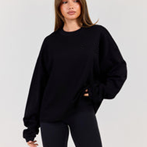 Sweat-shirt ample décontracté en peluche à col rond pour femme, personnalisable en gros, de haute qualité et très populaire - Product Image 2