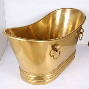 Bañera de latón con asas decorativas, bañera independiente de lujo para hoteles, resorts, spas, villas y baños de diseño. - Product Image 2