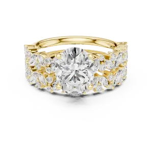 VVS E-F 2ct Oval Cut Lab Grown Diamond Engagement <b>Ring</b> 18K Solid Gold IGI Certified Marquise Cluster <b>Split</b> Shank Fine <b>Ring</b> - Product Image 1