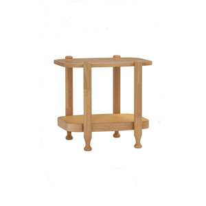 Modern Durable Lightweight Contemporary Coffee <b>Table</b> Natural Malaysian Oak <b>Solid</b> <b>Wood</b> <b>Top</b> Rattan Shelf Living Room Bedroom Home - Product Image 3