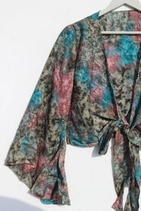 Nouveau Fleetwood mac à manches cloche avec cravate Stevie Nicks Summer Crop Hippie Top pour femme - Product Image 5