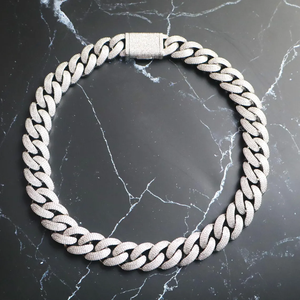 Collar de Cadena para Hombre, Chapado en Rodio, Aleación de Zinc, con Incrustaciones de Circonia Cúbica, Estilo Hip Hop - Product Image 4
