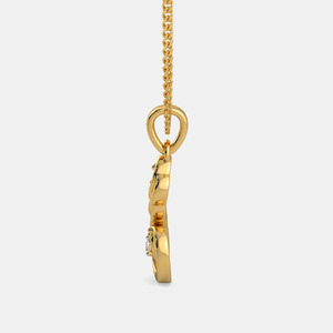 Collar con Colgante de Diamante Cultivado en Laboratorio en Espiral Dorado Amarillo - Product Image 3