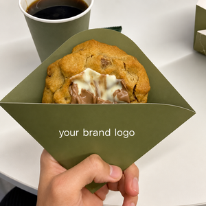 Custom <b>Cookie</b> Paper Tray Food Grade Biscuit Packaging <b>Box</b> with Logo Printing for Bakery Crepe Stroopwafel Takeaway - Product Image 1