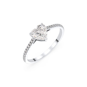 Bague de fiançailles REYES en or massif 14 carats avec diamant de laboratoire taille cœur 1,17 carat HPHT CVD, bijoux fins pour femme – Grande vente - Product Image 1