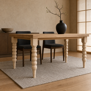 Solid Wood Table Leg Unfinished Solid Wood Turned Table Legs with Square Top 35.5 Inch Decorative Dining Table Legs - Product Image 3