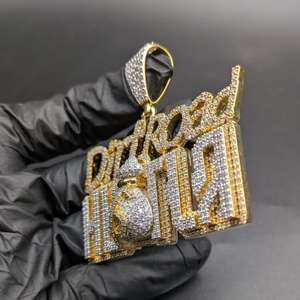 Colgante Personalizado con Inicial de Letra VVS, Diamante Moissanite, Estilo Hip Hop, Lujoso, con Incrustaciones de Diamantes, Plata de Ley 925, para Fiestas, Unisex - Product Image 6