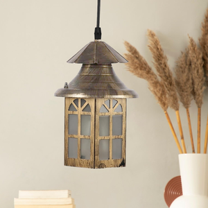 Traditional Cottage Pendant <b>Ceiling</b> <b>Light</b> Classic Heritage Style Hanging Lamp Iron Frosted Glass <b>LED</b> Dimmable Lighting Fixture - Product Image 6