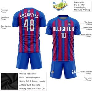 Custom Blue <b>Cloud</b> Pattern Soccer Jersey Set Men Short Sleeve Moisture Wicking Athletic Fit All Season Team Kit - Product Image 6