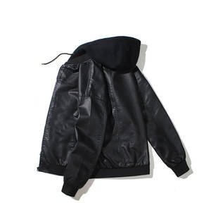 Nueva Chaqueta de Cuero PU con Capucha para Hombre, Chaqueta de Motociclista con Capucha Desmontable, Abrigo Informal, Chaqueta de Motociclista para Hombre, Chaqueta Gruesa de Algodón - Product Image 2