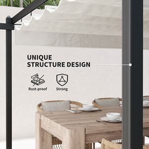 Pergola Retrattile in Alluminio 13FT X 13FT, Copertura per Giardino, Patio, Terrazza, Bianca, Costruzione in Metallo Resistente - Product Image 5