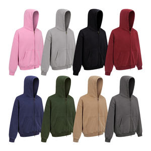เสื้อฮู้ดซิปแฟชั่นสตรีท ทรงโอเวอร์ไซส์ ผ้าฝ้าย 100% น้ำหนักปานกลาง ทรงบ็อกซี่  แบบเรียบง่าย ทรงปกติ ใส่ได้ทุกวัน ซิปหน้า รับผลิตแบบ ODM - Product Image 1