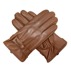 Gants d'hiver pour hommes en cuir de mouton, design simple et décontracté, pour le voyage et les sports de plein air, avec détection de pointeaux - Product Image 2