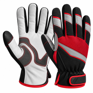 Guantes de Montaje Rojos, Negros y Grises con Paneles Reforzados en la Palma y Puño Ajustable para Tareas Diarias de Taller - Product Image 1