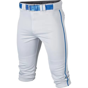Wholesale Baseball Pants Trousers Side Stripe 100%Polyester Anti Bacterial Breathable Youth <b>White</b> Baseball Pants <b>Knickers</b> - Product Image 3