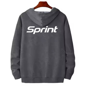 Sweat-shirt à capuche pour homme Sprint, gris foncé, imprimé Smile, vêtement décontracté d'automne, coupe classique, pull en coton tricoté avec poche avant - Product Image 2