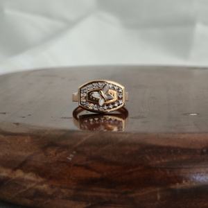 18K Rose Gold Diamond Peacock Motif <b>Ring</b> Vintage Filigree Designer <b>Statement</b> <b>Ring</b> for Women Daily Wear Gift High Polish Finish - Product Image 3