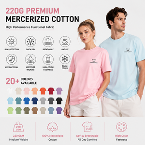 220 Grams Heavy Weight 100% Cotton Unisex Oversized Anti-Wrinkle Casual Summer T-Shirt with Custom Logo Silk Screen Printing OEM - Product Image 2