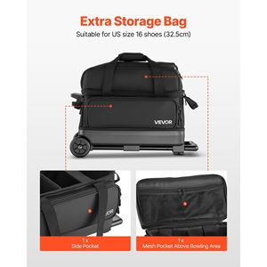 Borsa per 2 Palle da Bowling con Ruote e Scomparto Separato per Scarpe fino alla Taglia US 16 - Product Image 5