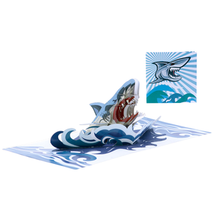 Wholesale 3D Pop Up <b>Card</b> Shark With Ocean Waves Design Luxury <b>Card</b> For Greetings Custom Handmade Greeting <b>Card</b> With Offset Print - Product Image 1