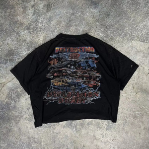 Acid Washed Vintage Distressed Oversized Mens <b>T</b>-<b>Shirt</b> Streetwear 100% Cotton High Quality Rough Edge Men's <b>T</b>-<b>shirts</b> - Product Image 2