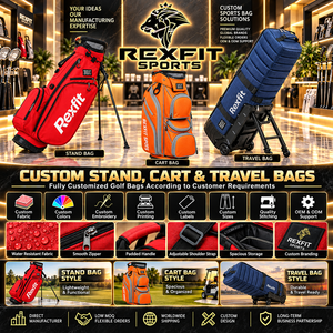 Housse de transport de golf personnalisée avec base à roulettes, corps pliable, fermeture éclair longue et rangement facile pour clubs de golf - Product Image 4