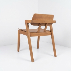 Fauteuil de salle à manger en teck massif naturel, style moderne et minimaliste, pour projets hôteliers, vente en gros, Jepara, Indonésie - Product Image 4