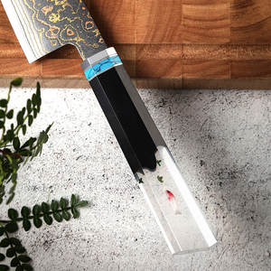 Couteau de cuisine d'extérieur exclusif en cuivre à motif Damas, finition artistique et manche durable pour une utilisation en aventure - Product Image 3