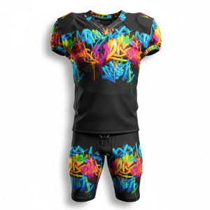 Ensemble complet d'uniformes de football américain personnalisés, graphismes par sublimation, polyester et élasthanne durables, équipement haute performance - Product Image 1