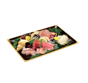 Bandeja de Plástico Rectangular Negra de Alta Calidad para Sushi, Estilo Japonés, Duradera, Moldeada por Inyección en Caliente, 65g, 240x155x20mm, Ideal para Fiestas - Product Image 6