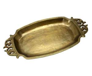 Bandeja Rectangular Grande de Latón para Servir, Ideal para Arreglos de Mesa y Exhibición en Buffet, con Superficie Pulida a Espejo - Product Image 5