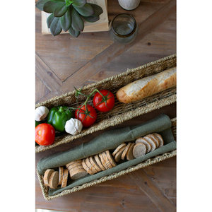 Ensemble de deux paniers à pain tissés en jonc de mer Accessoire de décoration de cuisine élégant - Product Image 5