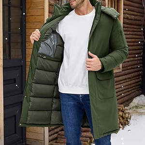 Abrigos de Invierno para Hombre, Parkas Largas, Chaquetas Acolchadas, Impermeables, Cortavientos, Aislantes, Gruesas, con Capucha, Cálidas para el Frío - Product Image 3