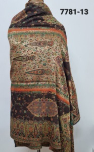 Chal Floral Reversible de Lana Fina Tejida Jamawar para Mujer - Ligero y Transpirable para Uso en Todas las Estaciones - Product Image 5
