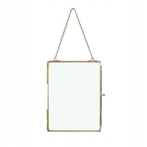 Marco de pared de latón y vidrio geométrico de lujo hecho a mano, de doble cara, para fotos de retrato, para helechos presados y arte minimalista - Product Image 3
