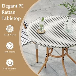 Table de bistrot d'extérieur de 27,5 pouces avec structure en métal robuste et pieds réglables, tables d'extérieur durables - Product Image 6