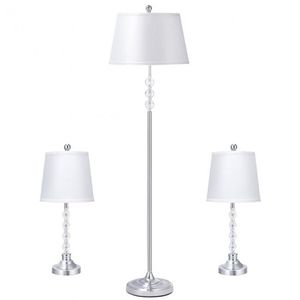 Set di 3 Lampade da Tavolo con Lampada da Terra, Elegante Illuminazione per Arredamento Casa - Product Image 3