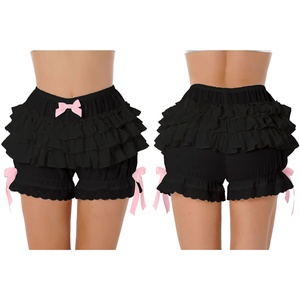Womens Lace Trim Layered Ruffle Bloomers Bowknot <strong>Frilly</strong> Panties Bloomers Lolita <strong>Shorts</strong> - Product Image 3