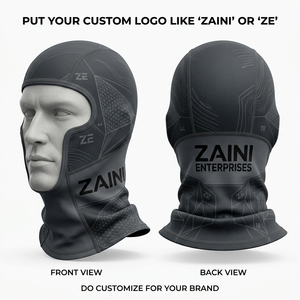 หน้ากากบาลาคลาวาเด็กแบบยูนิเซ็กซ์ ผ้าถักสแปนเด็กซ์/โพลีเอสเตอร์ 320 GSM กันน้ำ สีน้ำเงินกรมท่า แบบสามรู ปักลายสำหรับเล่นกีฬา - Product Image 3