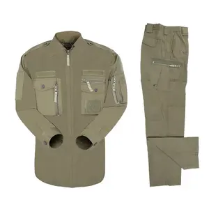 Duplo Seguro Personalizado Multifuncional Khaki Tactical terno segurança uniforme floresta camuflagem Uniformes Segurança terno Para homens