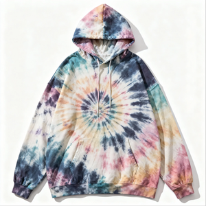 Sudaderas con capucha tie dye personalizadas con logotipo, populares entre los hombres, 100% algodón, sudaderas con capucha tie dye premium bordadas. - Product Image 2