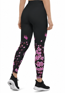 Leggings de yoga taille haute à imprimé floral personnalisés pour femmes, extensibles, pour fitness, entraînement, course à pied, gym, vêtements de sport, pantalons de compression - Product Image 5