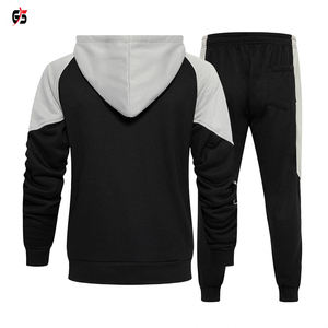 Conjunto Deportivo de Dos Piezas con Capucha para Hombre, Invierno, Poliéster/Algodón, Forro Polar Ligero, Cierre con Cordón, Diseño Sencillo - Product Image 2