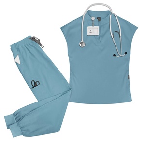 Ensemble de blouses et pantalons sans manches pour femmes, uniforme d'hôpital, coton et polyester tissé, pour infirmières et médecins - Product Image 2