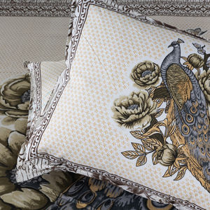 Couvre-lit en coton imprimé à la main de qualité supérieure de Jaipur avec deux taies d'oreiller et drap plat – Prix de gros - Product Image 4