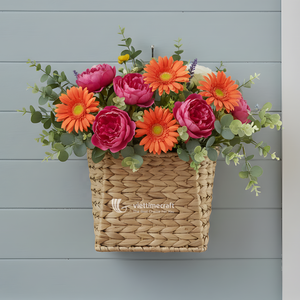 ตะกร้าเก็บของสานมือจากผักตบชวา พร้อมหูหิ้ว อเนกประสงค์ ใช้แขวนหรือวางพื้น พร้อมตะขอแบบใหม่ - Product Image 4